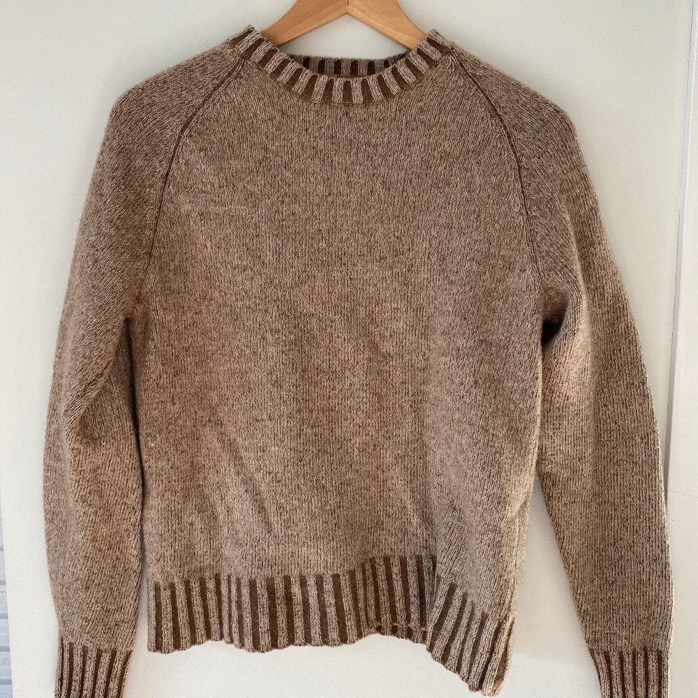Light Brown Merino Wool Crewneck Sweater